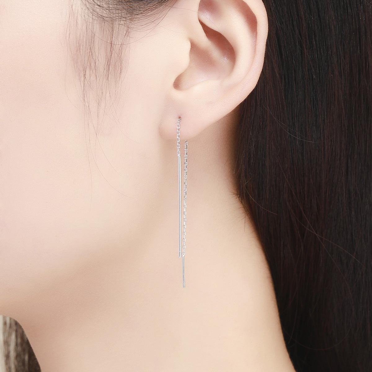 Boucles d'oreilles en argent sterling 925 plaqué platine