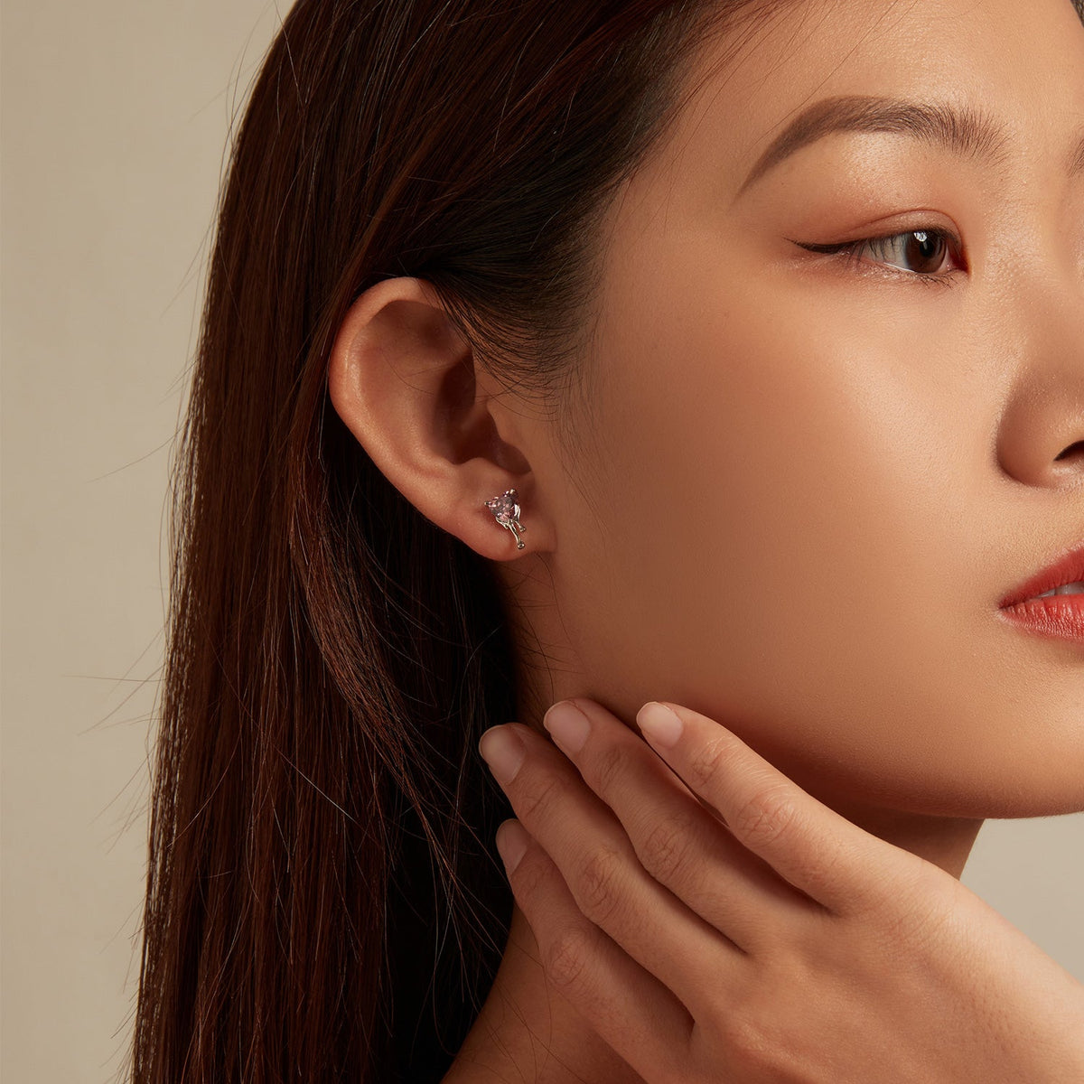 Boucles d'oreilles en argent sterling 925 avec zircons cubiques sertis pavé pour femmes