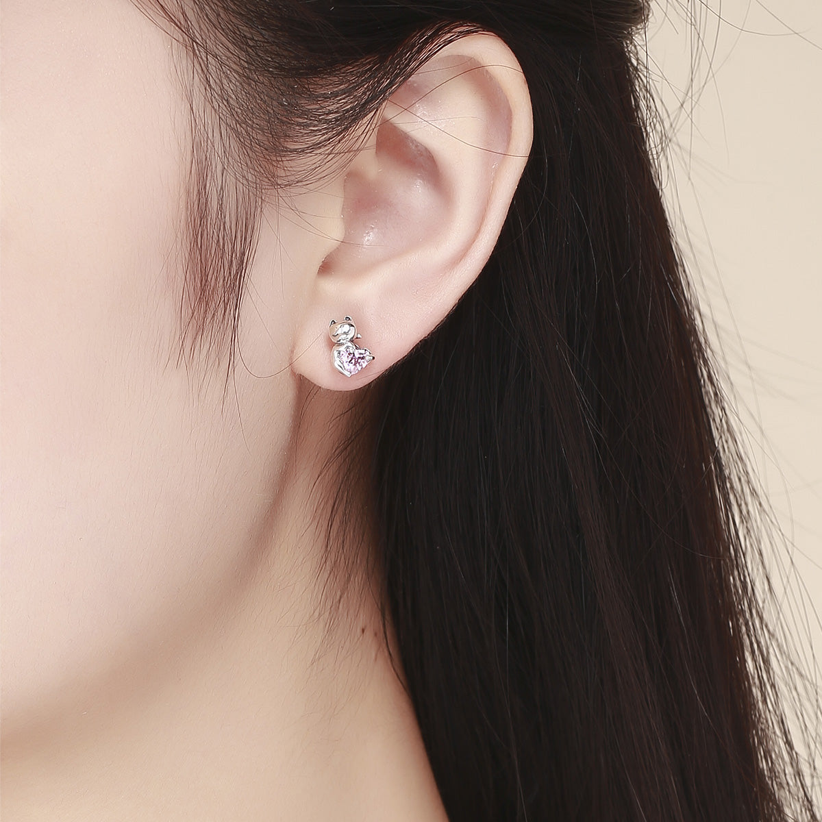 Boucles d'oreilles en argent sterling 925 avec pavé et finition oxydée pour femme