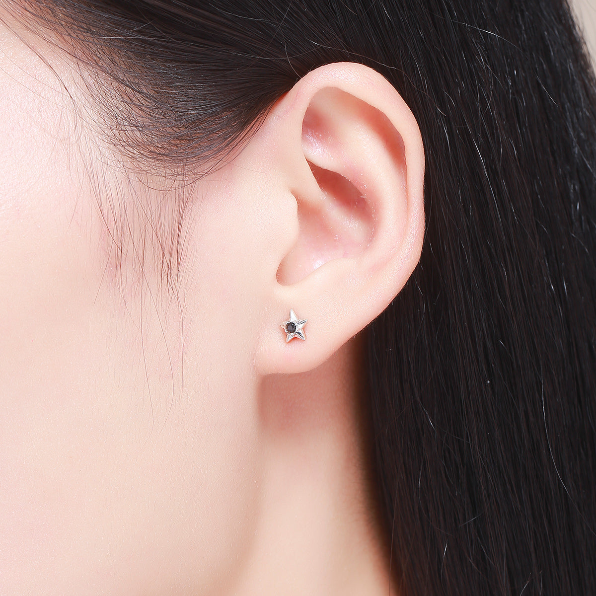 Boucles d'oreilles en argent sterling 925 avec zircons cubiques sertis pavé - 2,3 cm de hauteur