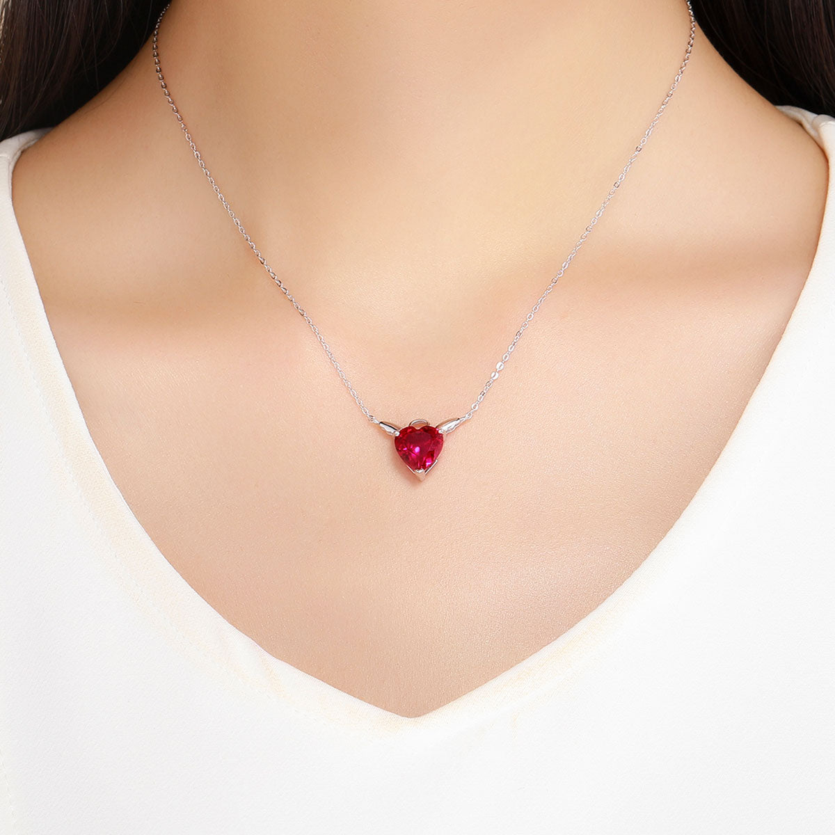 Collier ajustable en argent sterling 925 de 37-45cm avec pendentif de 1.4*2cm pour femme