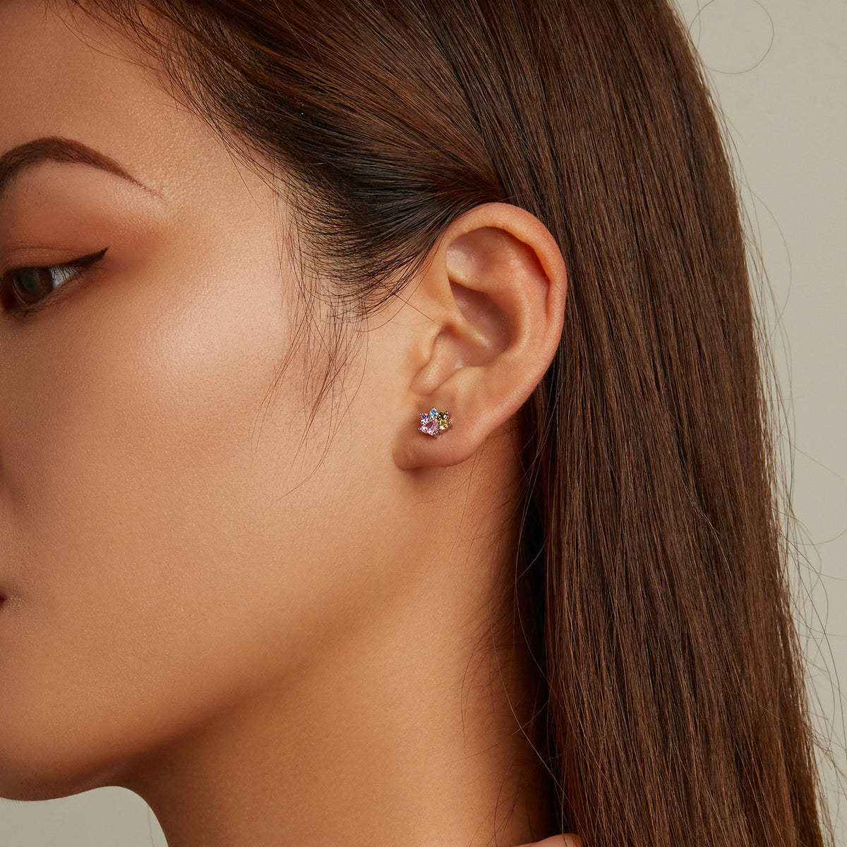 Boucles d'oreilles en argent sterling 925 avec pavé et zircone cubique