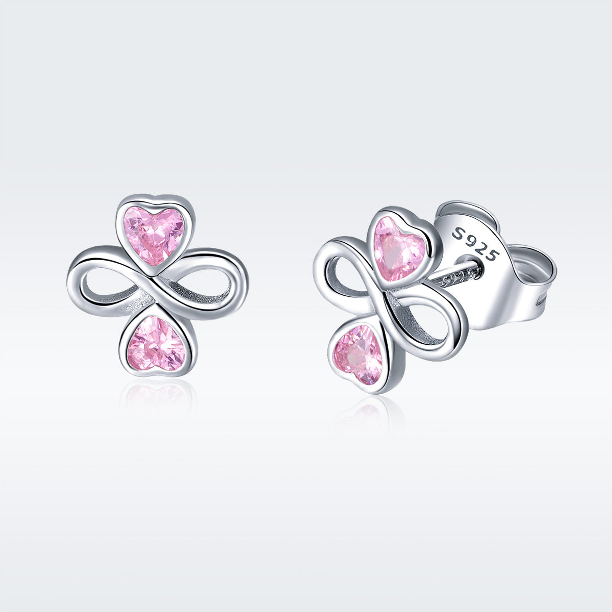 Boucles d'oreilles en argent sterling 925 plaqué platine avec oxyde de zirconium serti pavé