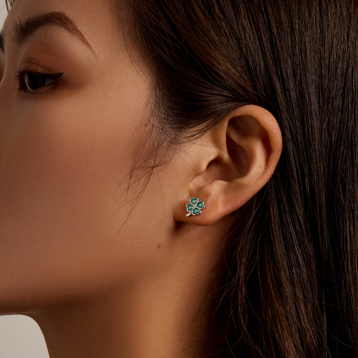 Boucles d'oreilles en argent sterling 925 émaillé plaqué platine pour femmes