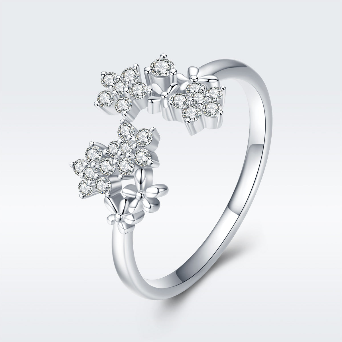 Bague en argent sterling 925 avec oxyde de zirconium pour femme