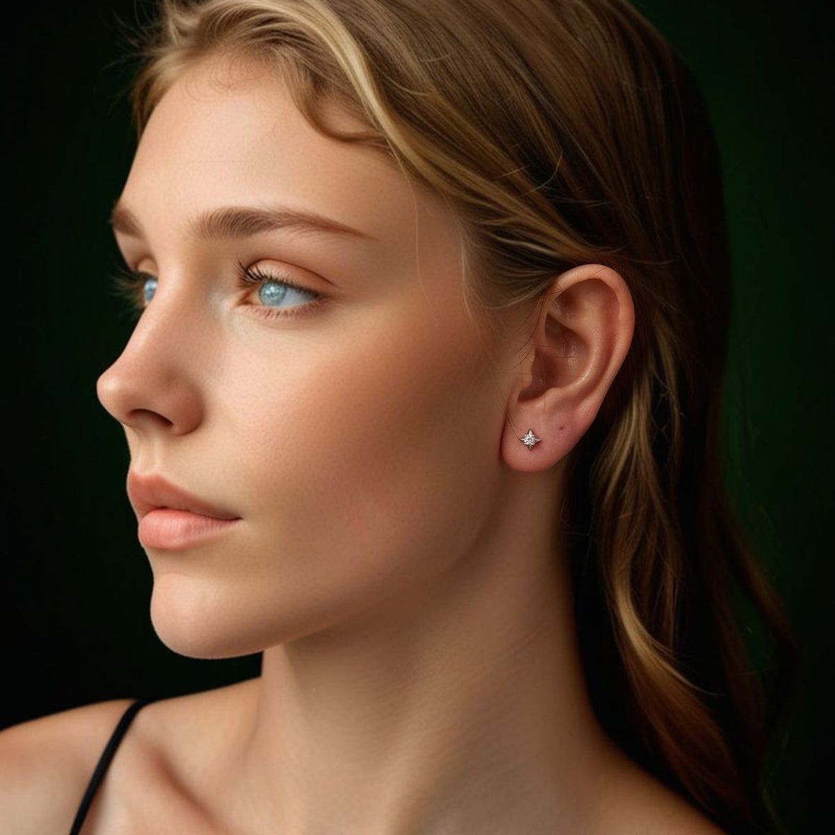 Boucles d'oreilles pour femmes en argent sterling 925 avec moissanite de 0,1 carat