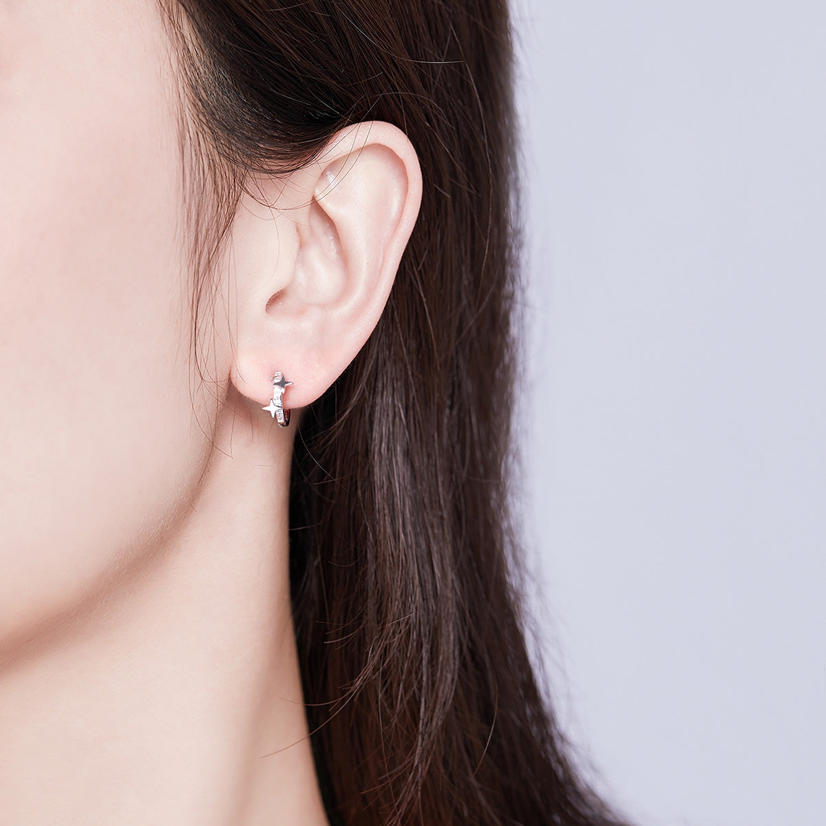 Boucles d'oreilles en argent sterling S925 avec zircons cubiques pour femme