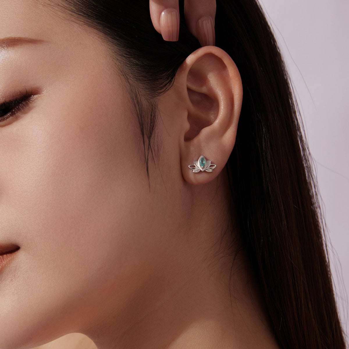 Boucles d'oreilles en argent sterling 925 avec oxyde de zirconium pavé et plaquage or blanc, taille 0,9*1,3 cm pour femme