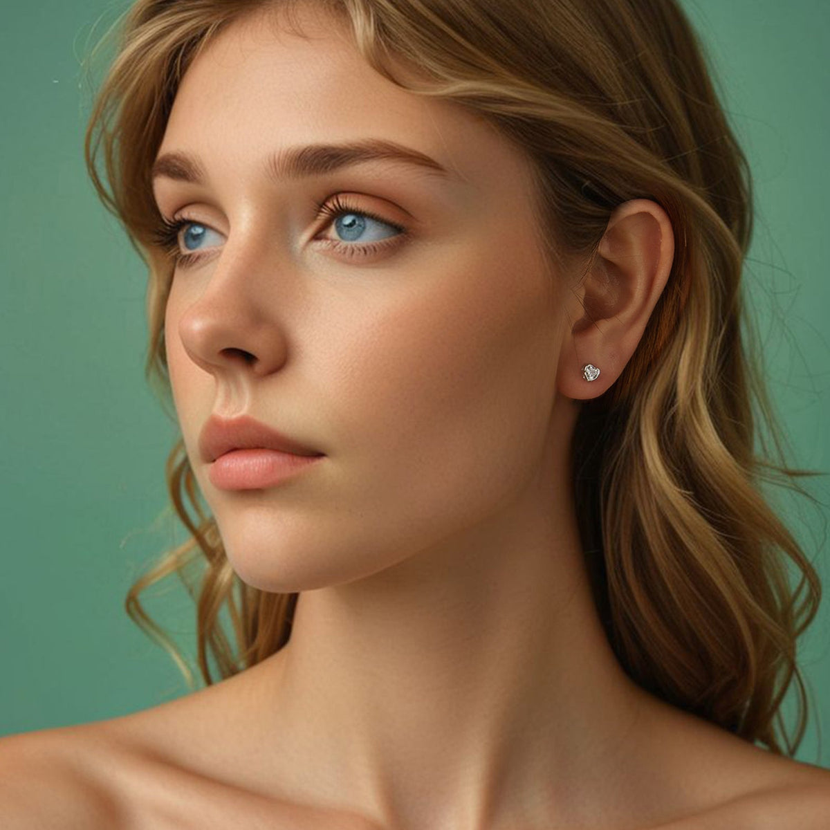 Boucles d'oreilles femme en argent sterling 925 avec placage en or blanc et pavé de zircones cubiques, 0,5 cm
