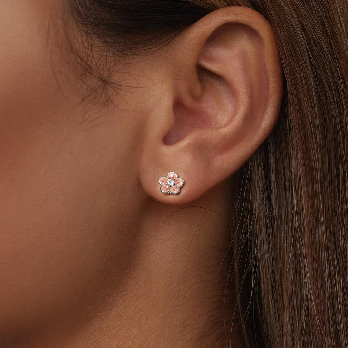 Boucles d'oreilles en argent sterling 925 plaqué or blanc et serti pavé de zircone cubique