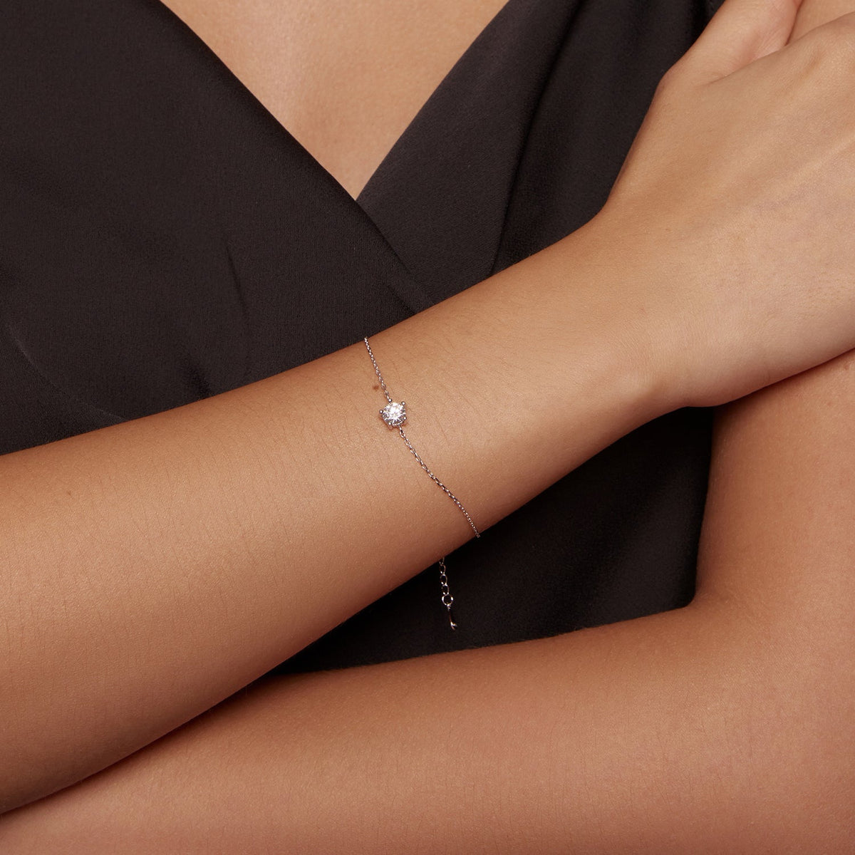 Bracelet S925 en argent sterling et moissanite pour femme, 15+3cm