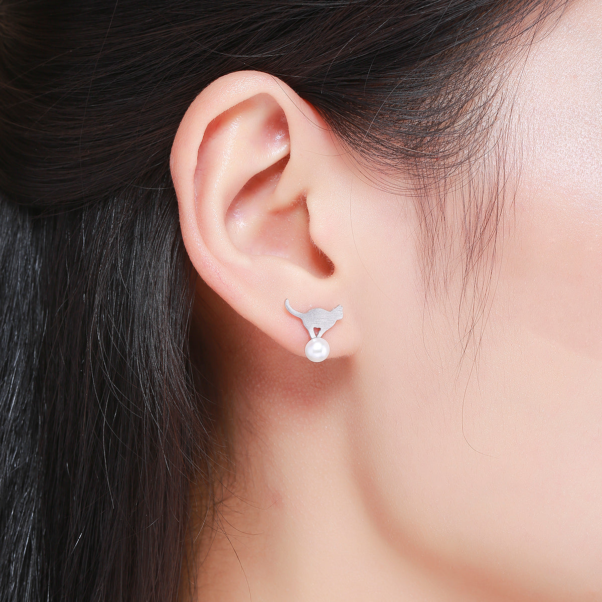 Boucles d'oreilles femme en argent sterling 925 avec perles de coquillage