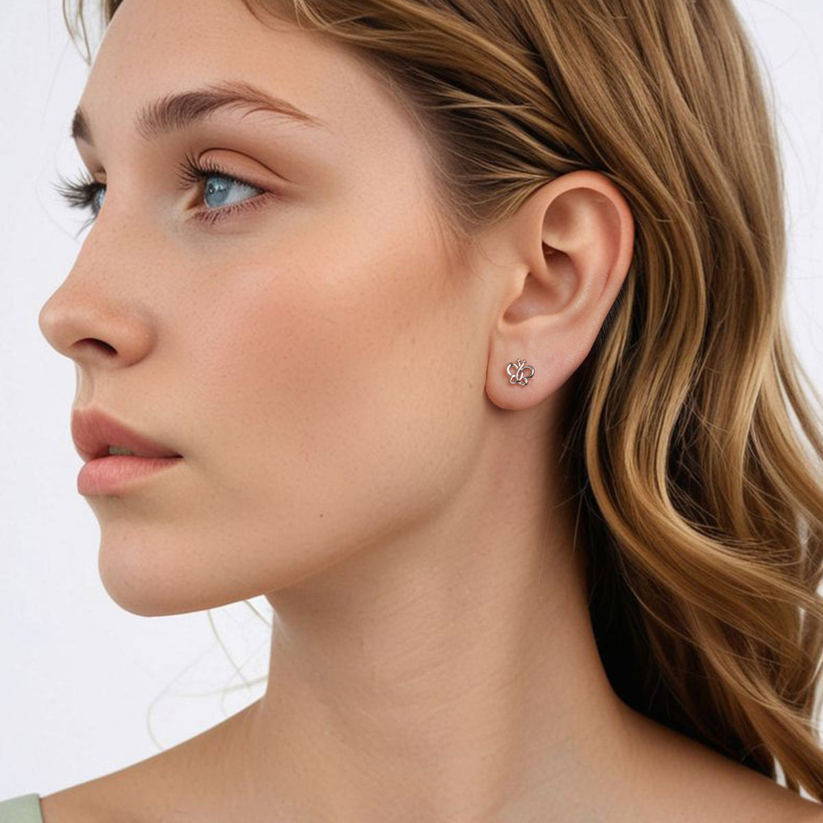 Boucles d'oreilles en argent sterling 925 plaqué or blanc