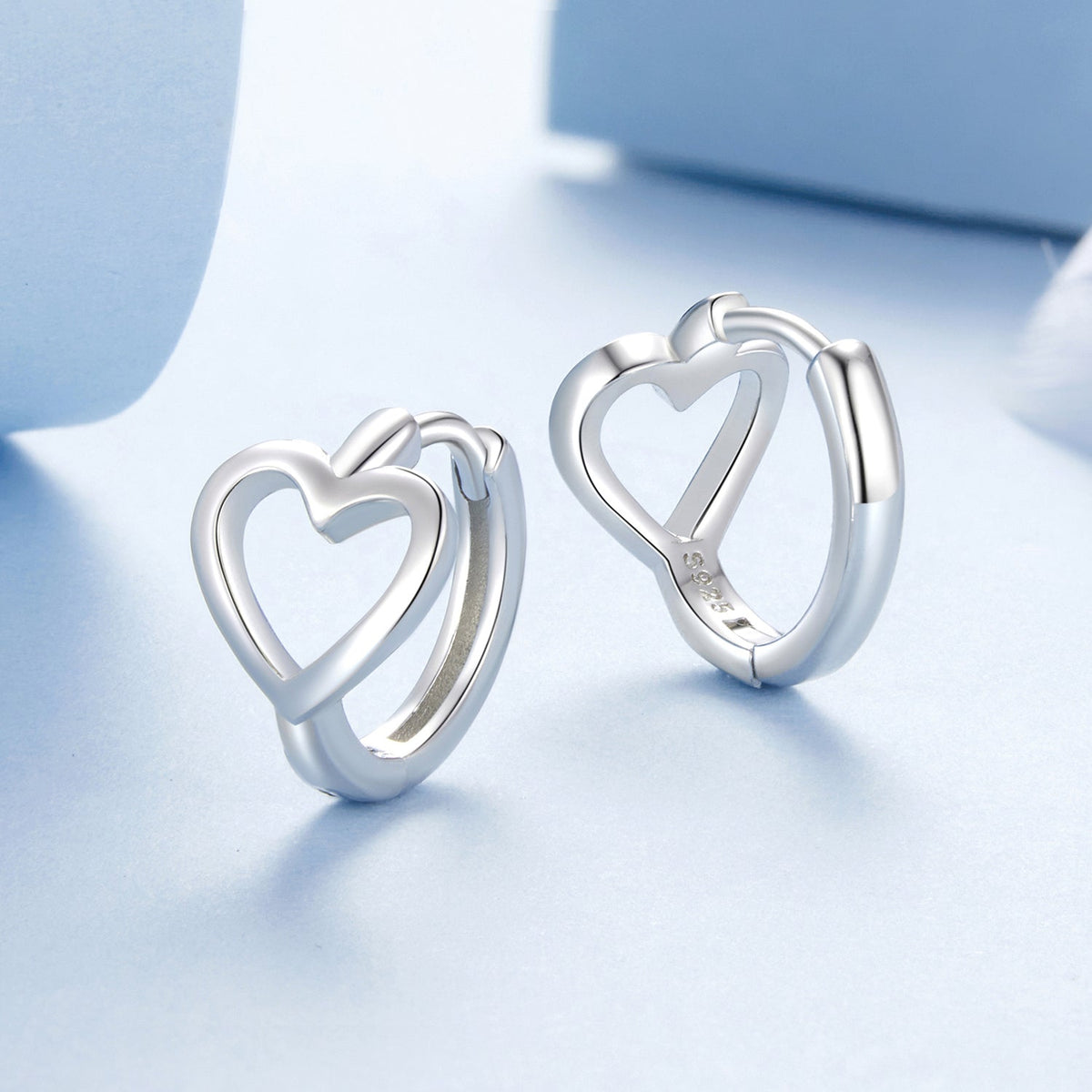 Boucles d'oreilles en argent sterling 925 plaqué or blanc pour femme