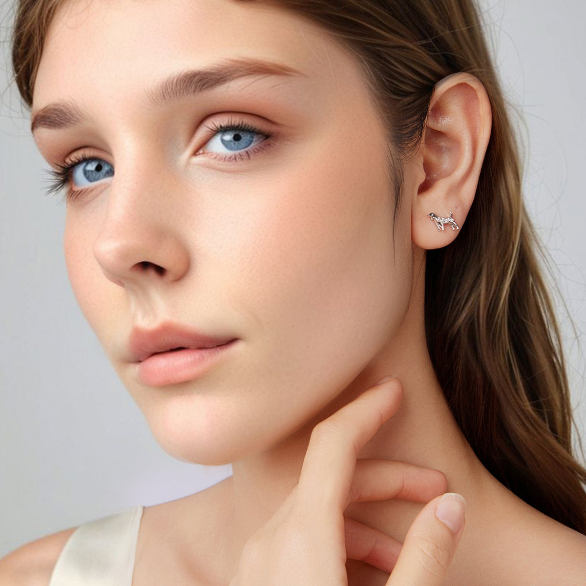 Boucles d'oreilles en argent sterling 925 plaqué or blanc avec zircones cubiques serties pavé pour femme