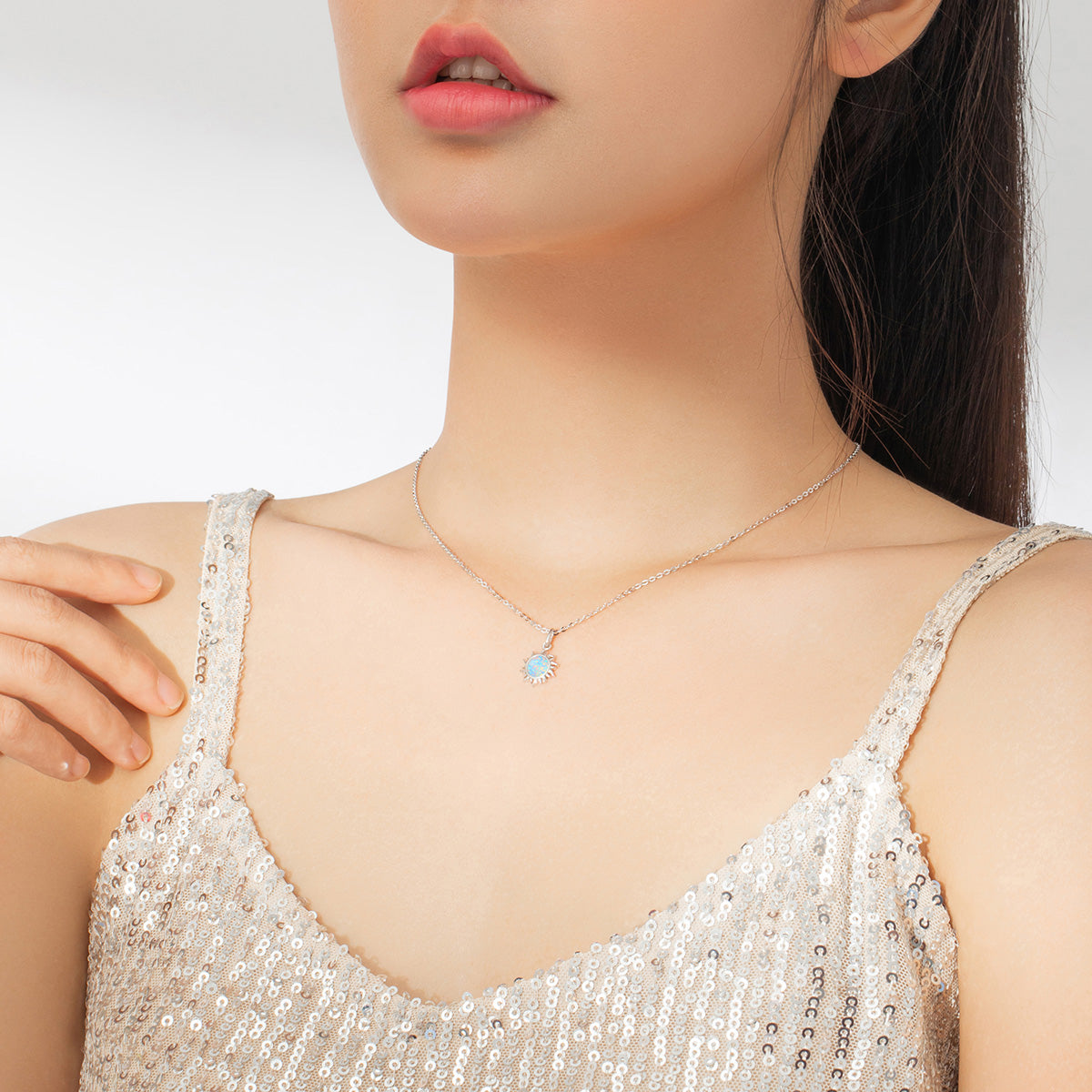 Collier en argent sterling 925 de 45 cm pour femme