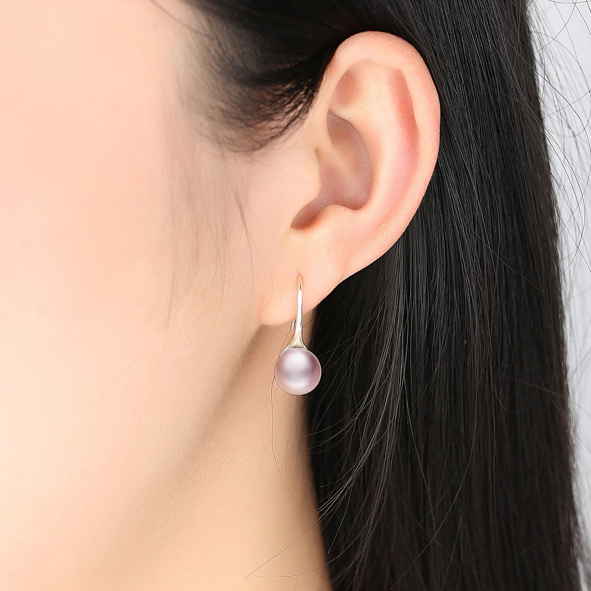 Boucles d'oreilles en argent sterling 925 oxydé avec perles pour femmes