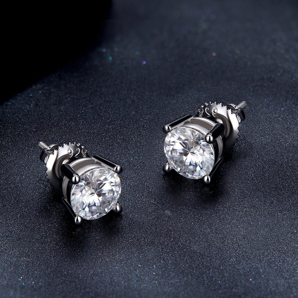 Boucles d'oreilles en argent sterling 925 avec moissanite, style S, 0,5 cm pour femmes