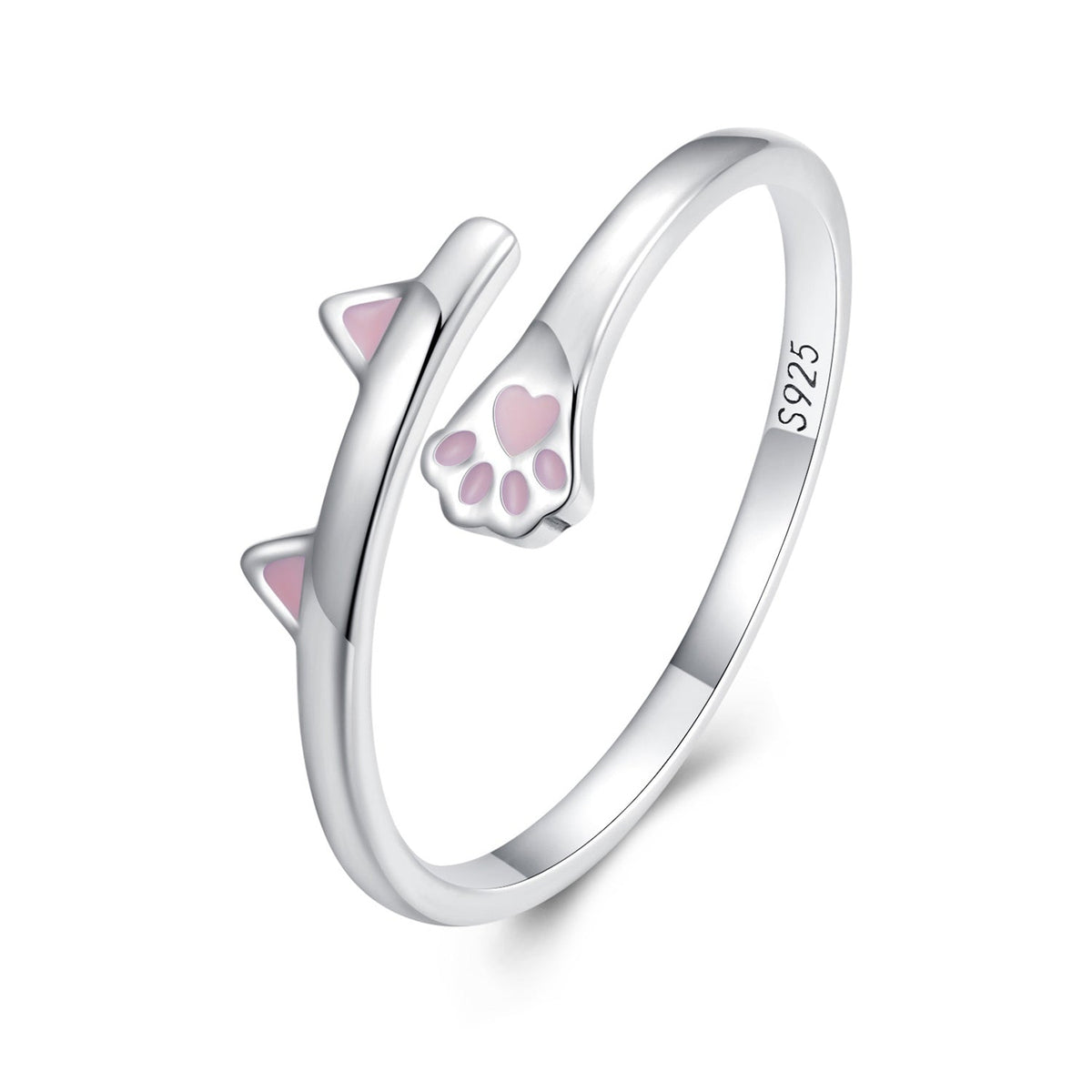 Bague en argent sterling S925 émaillée oxydée