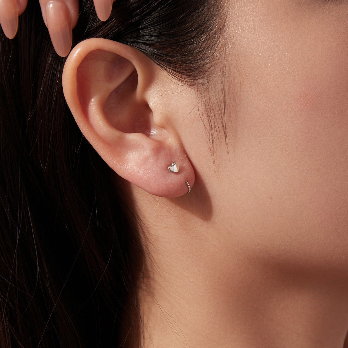 Boucles d'oreilles en laiton plaqué or blanc et argent 925 de 1,4 cm pour femme
