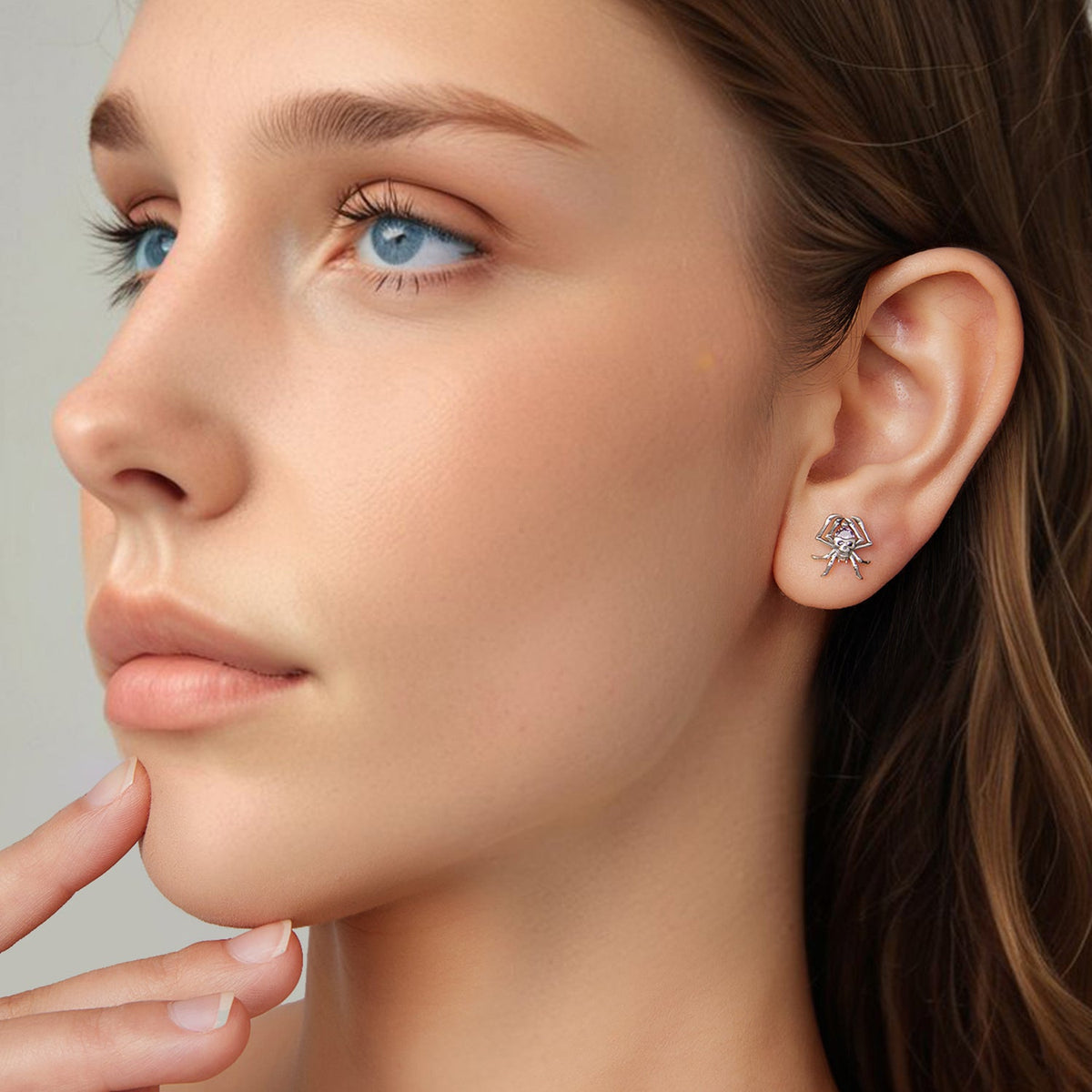 Boucles d'oreilles en argent sterling 925 avec pavé de zircone cubique, 1,1 x 1,0 cm, finition oxydée pour femme