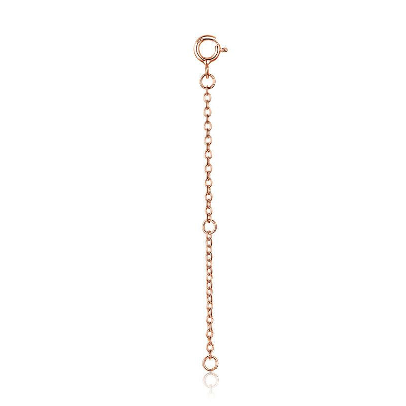 Collier en argent sterling 925 + plaqué platine avec chaîne d'extension de 10 cm