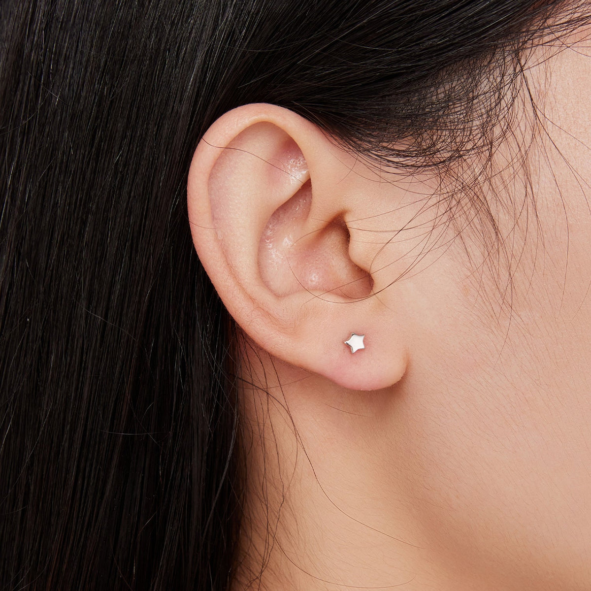 Boucles d'oreilles en argent sterling S925 avec finition plaquée platine pour femmes