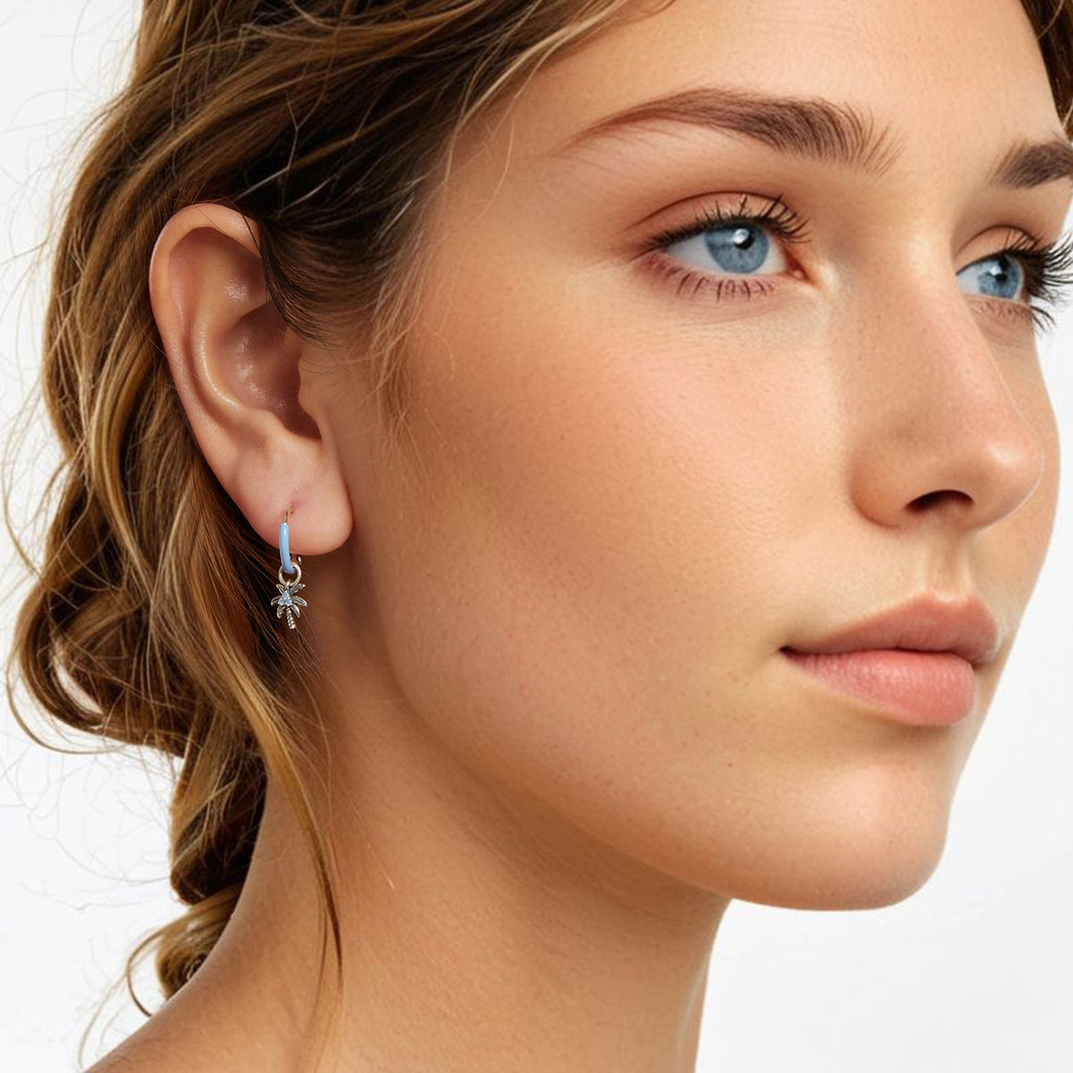 Boucles d'oreilles en argent sterling 925 avec pierre nano-opale et émail, finition oxydée