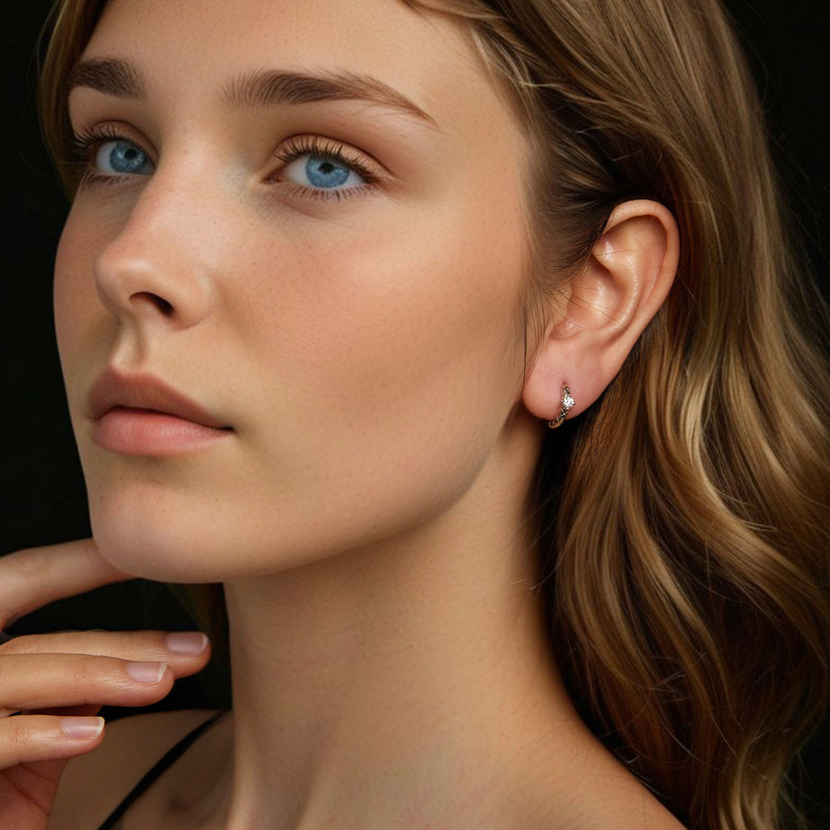 Boucles d'oreilles en moissanite en argent sterling 925 de 1,3 cm pour femmes