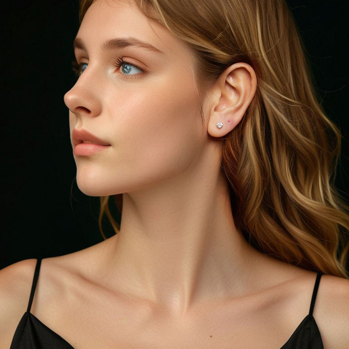 Boucles d'oreilles pour femme en argent sterling 925 avec moissanite de 0,03 carat