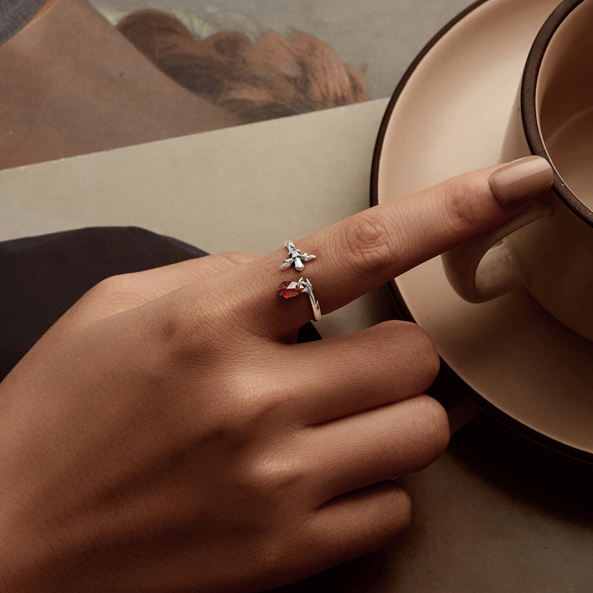 Bague en argent sterling 925 avec oxyde de zirconium de 0,6 carat pour femme
