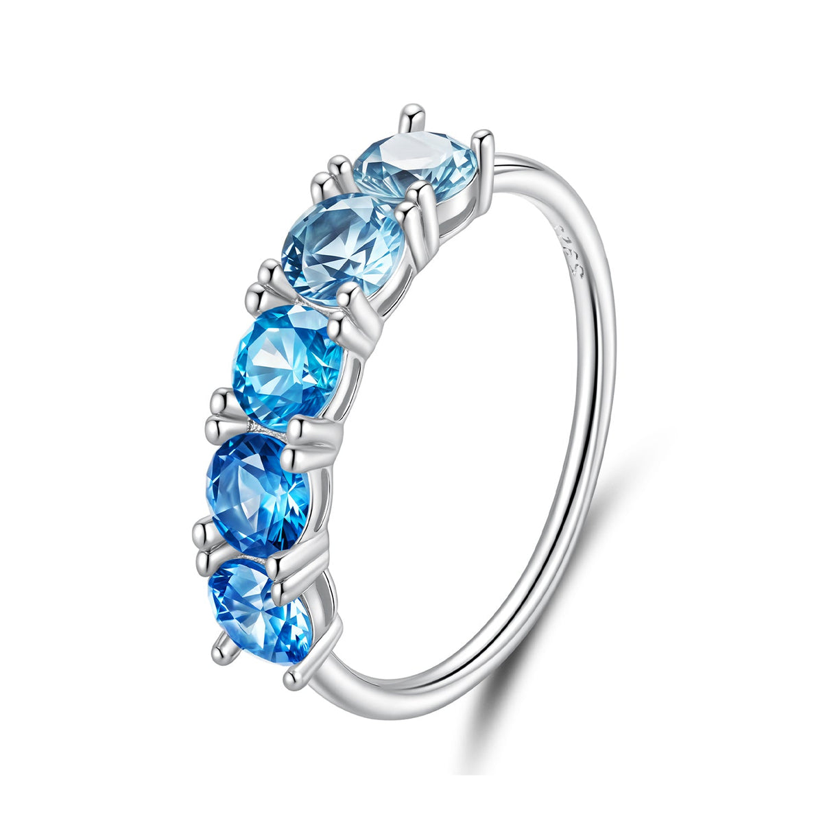 Bague en argent sterling 925 plaquée or blanc pour femmes, taille 6.0