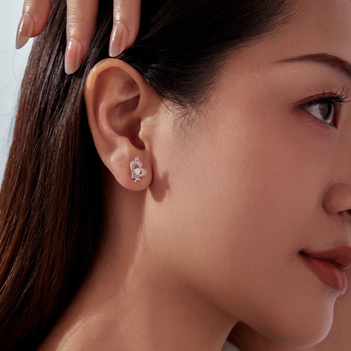 Boucles d'oreilles en argent sterling 925 avec zircons cubiques pavés en or blanc