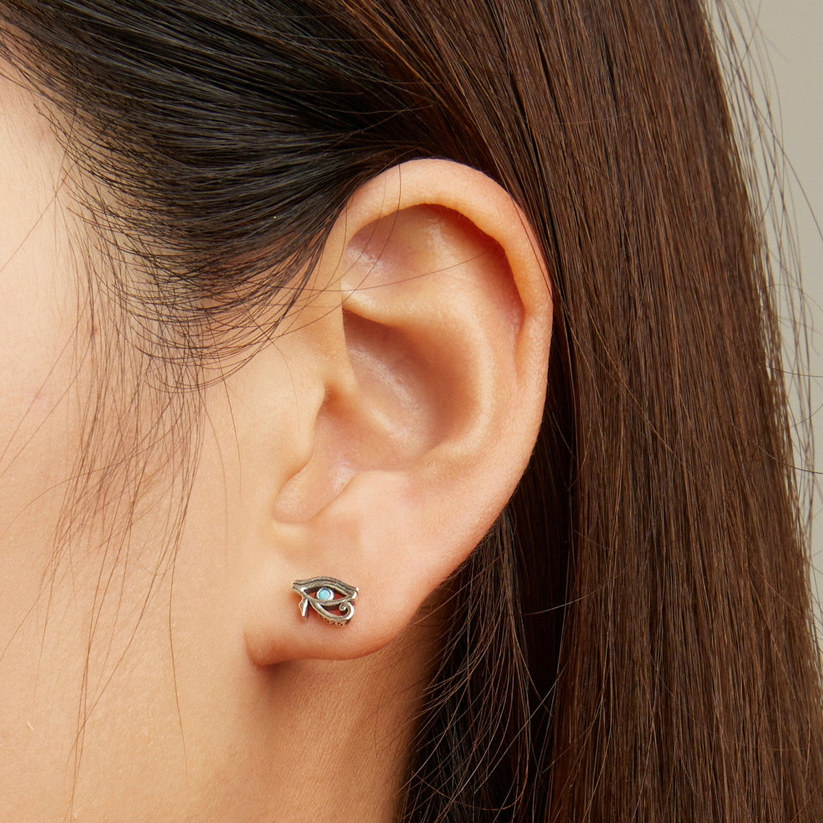 Boucles d'oreilles en argent sterling 925 et turquoise, 0,6*0,9cm, finition argent vieilli pour femme