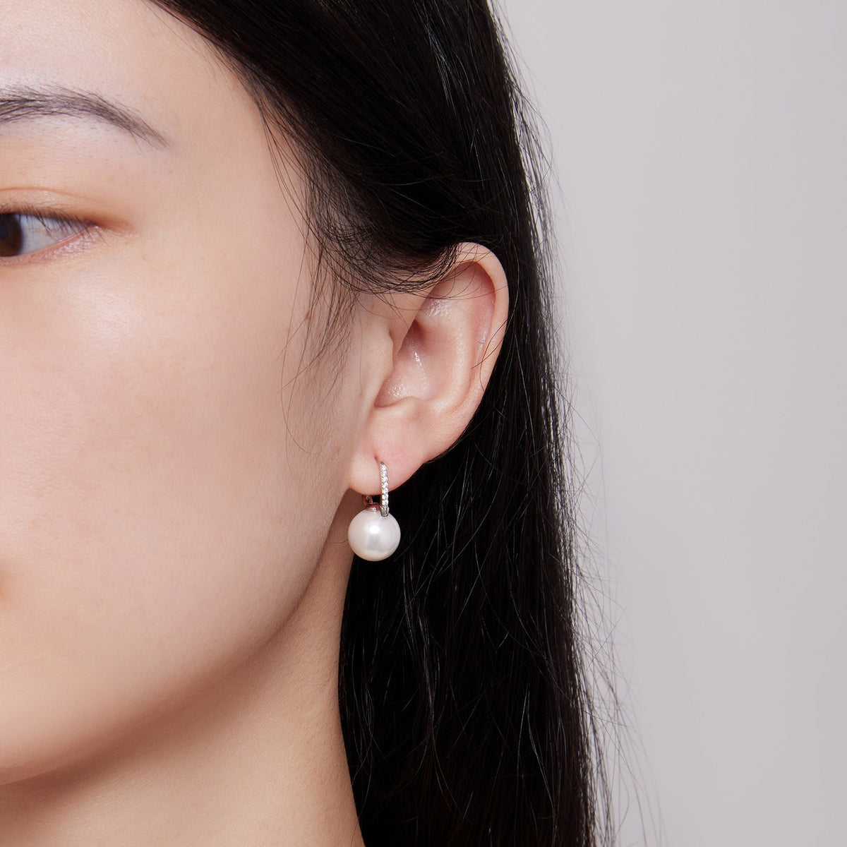 Boucles d'oreilles en argent sterling 925 avec perles coquillage de qualité et oxydes de zirconium, 21*11mm, pour femmes