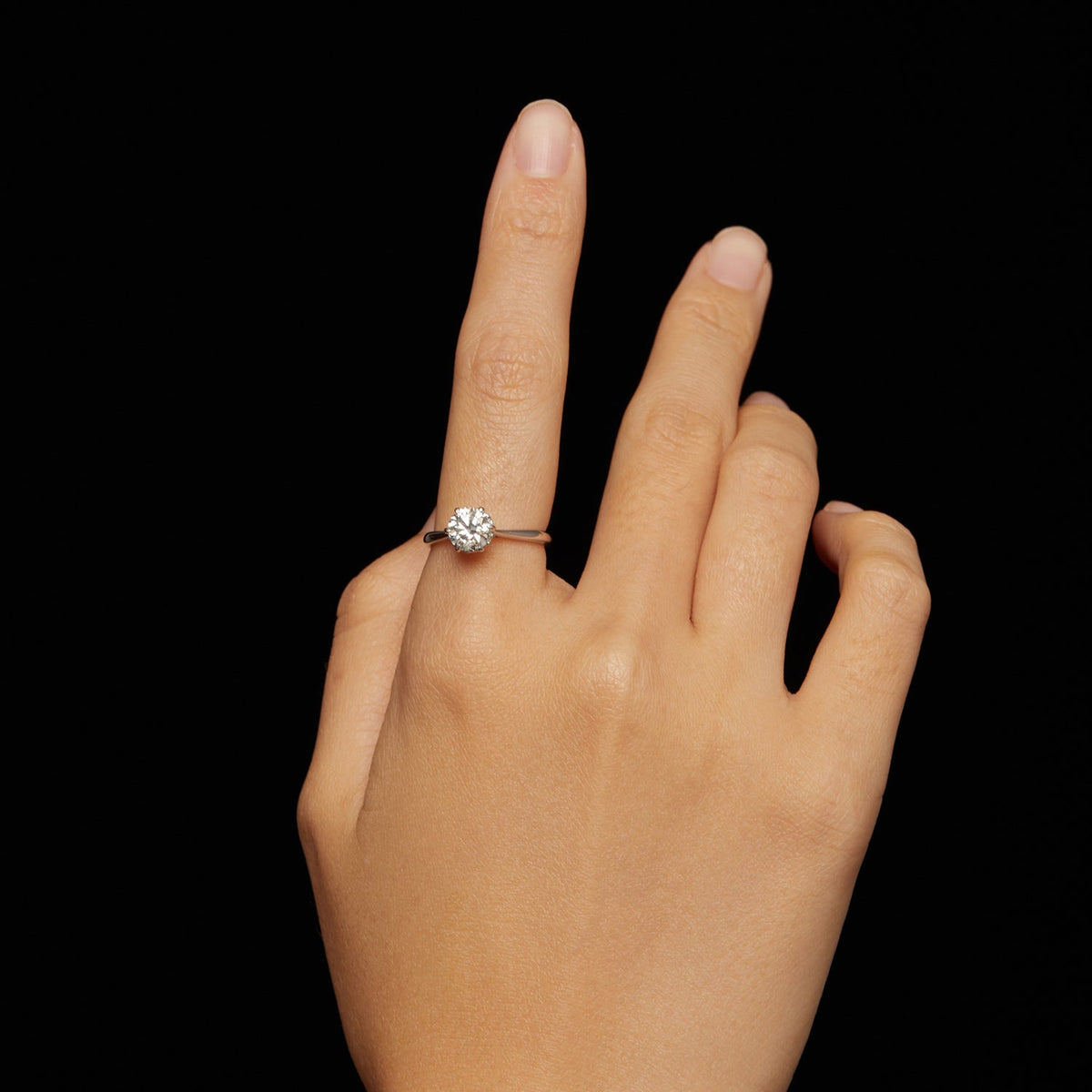Bague en argent sterling 925 avec moissanite 1 carat taille 6 pour femme