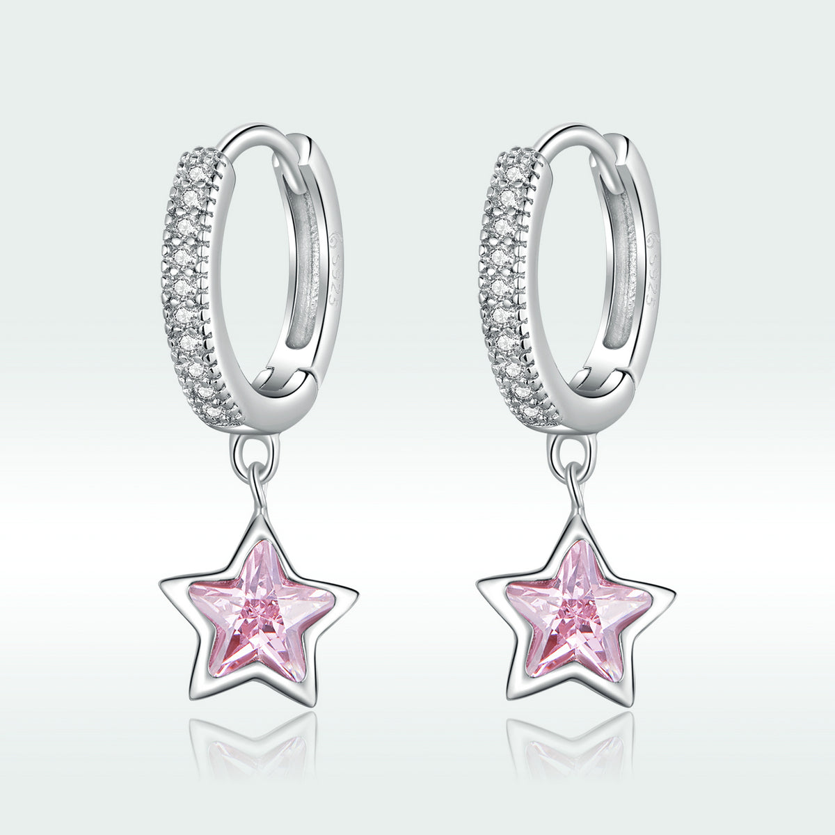 Boucles d'oreilles en argent sterling 925 avec pavé de zircone cubique pour femme