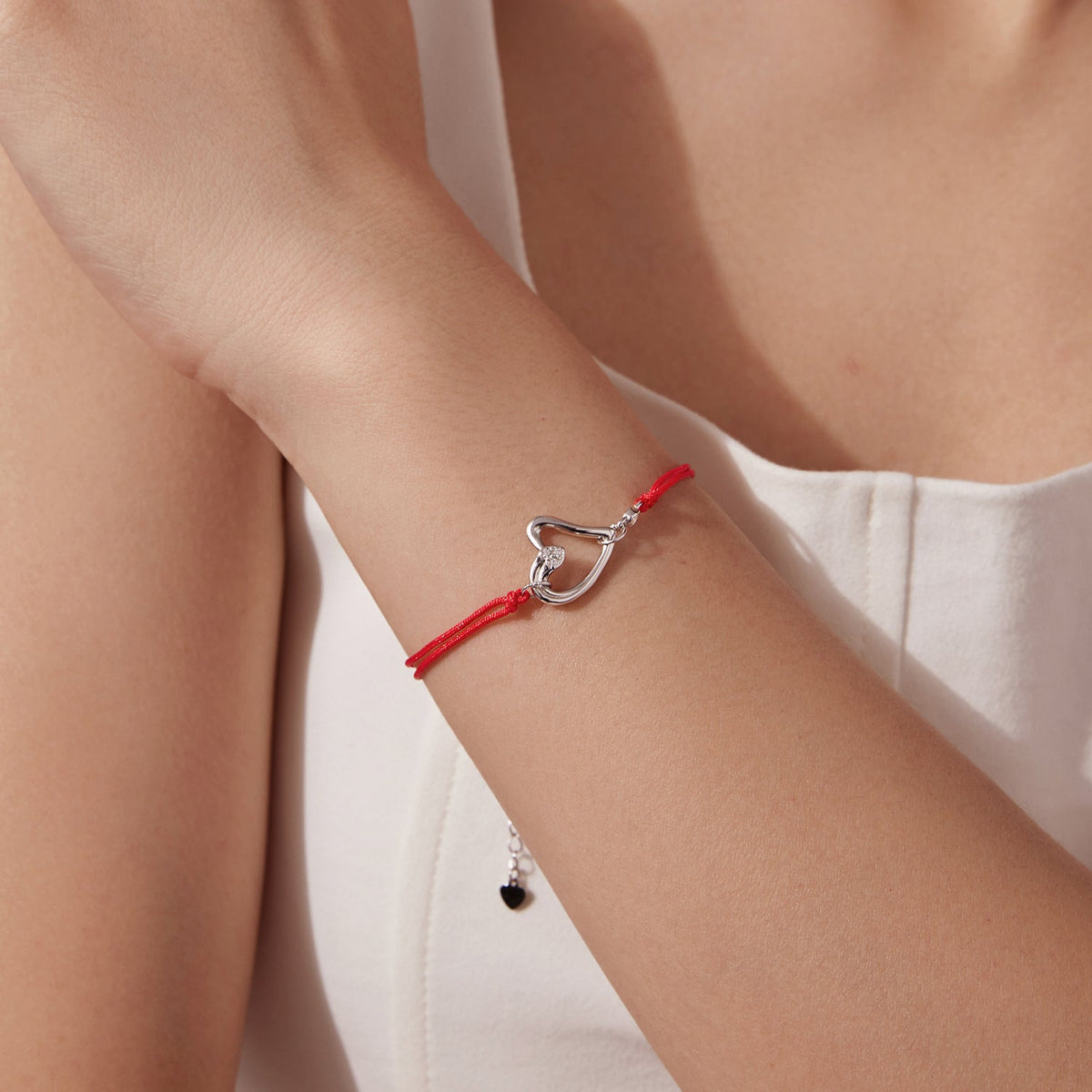 Bracelet en Argent Sterling 925 Plaqué Or Blanc avec Pavé de Zirconium Cubique, Longueur 15+6cm pour Femmes