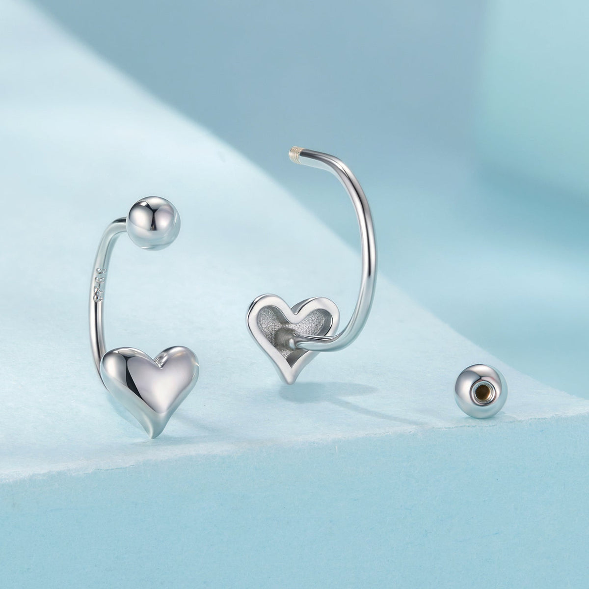 Boucles d'oreilles en argent sterling 925 plaqué or blanc, 1,3x0,58cm pour femme