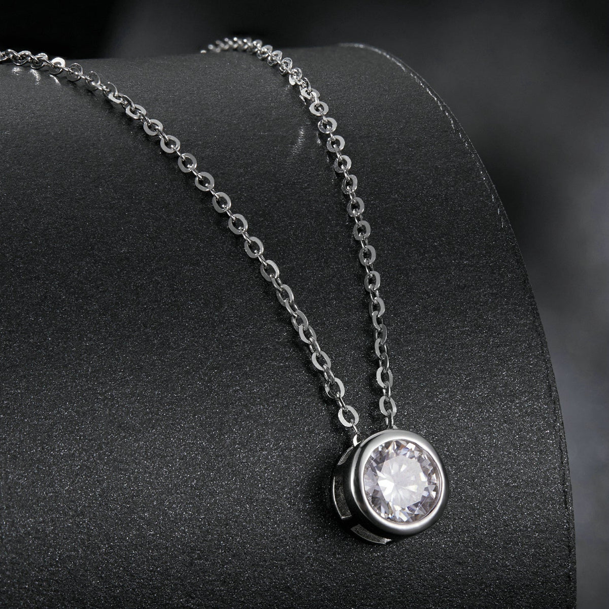 Collier en argent sterling S925 avec moissanite 400 mm avec moissanite 1 carat pour femme