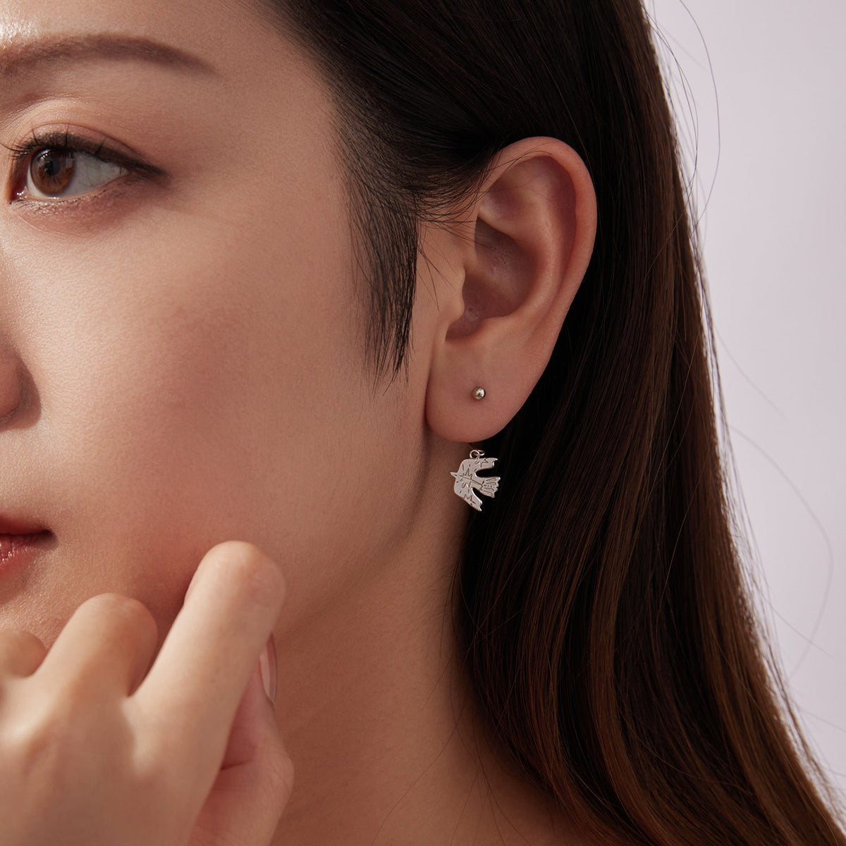 Boucles d'oreilles en argent sterling 925 pour femme avec pavé de zircons cubiques et placage en or blanc