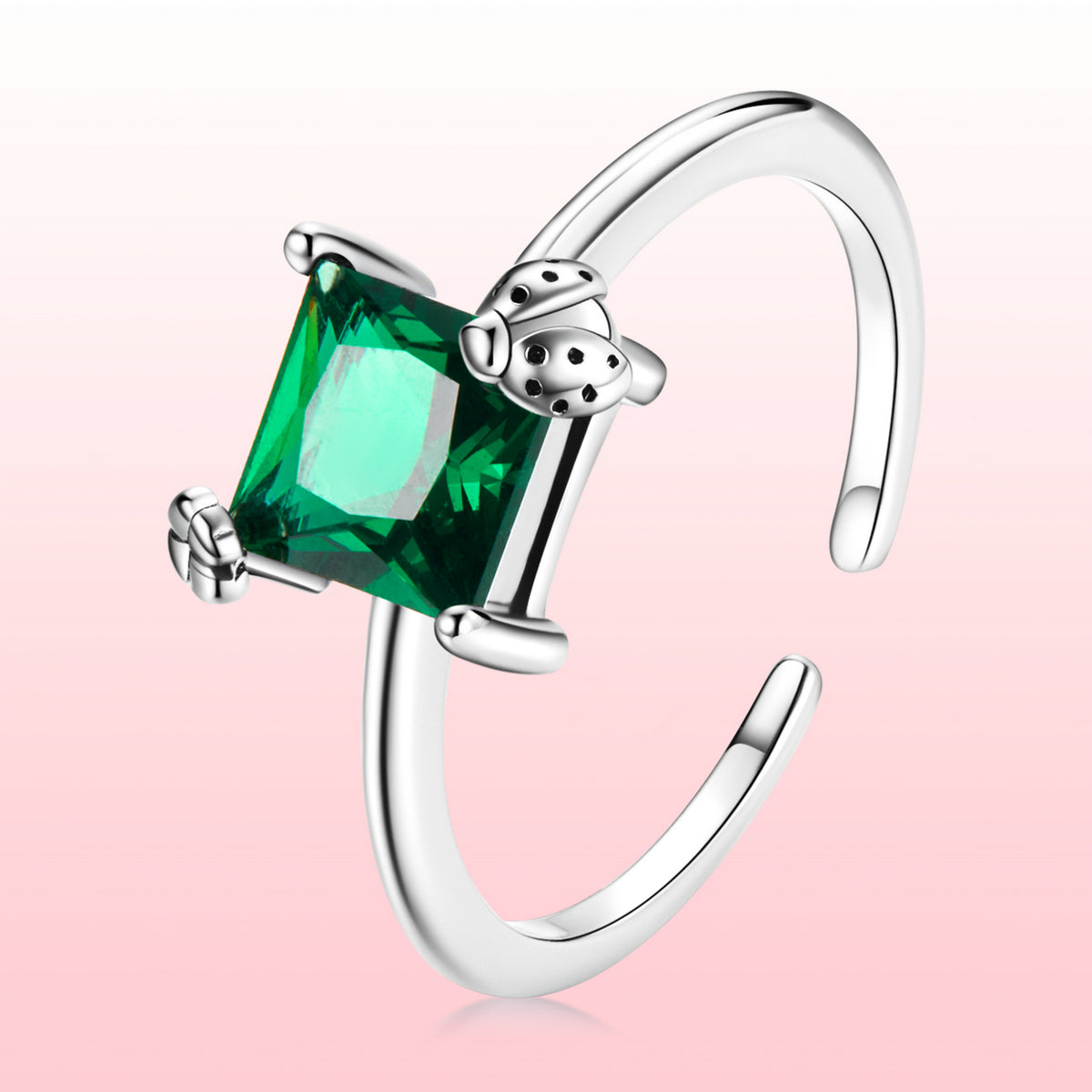 Bague pour femme en argent sterling 925 oxydé serti pavé de zircones cubiques