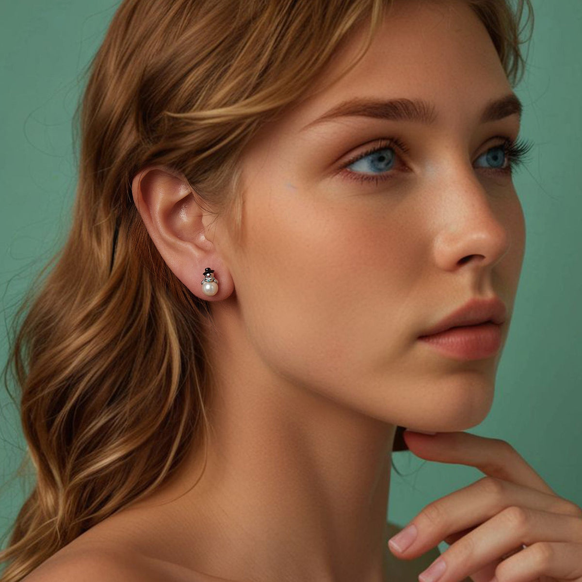 Boucles d'oreilles en argent sterling 925 plaqué or blanc avec perles de coquillage de qualité