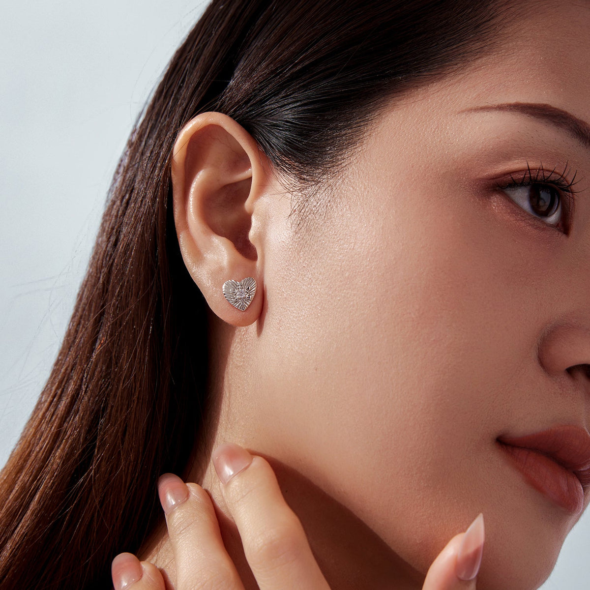 Boucles d'oreilles en argent sterling 925 avec zircons cubiques et placage or blanc pour femme