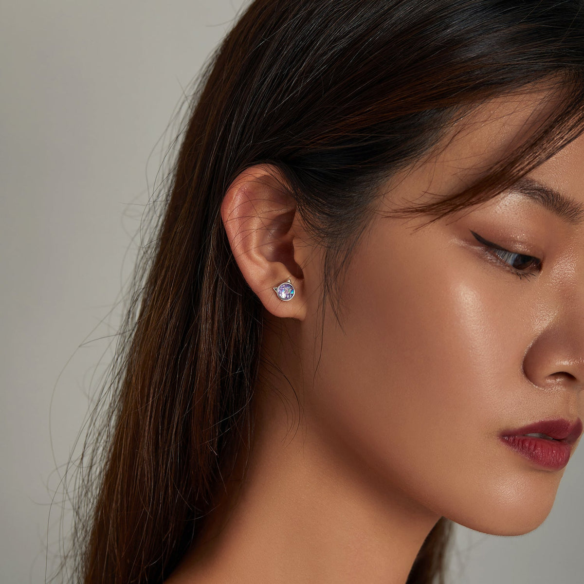Boucles d'oreilles en argent sterling S925, résine, argent vieilli
