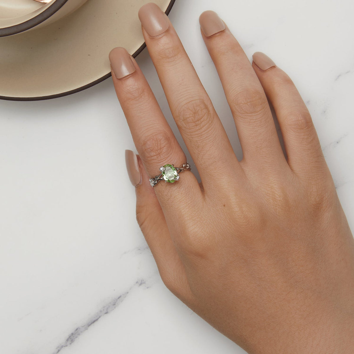 Bague en argent sterling 925 et spinelle synthétique de 3,8 mm pour femme, taille 7