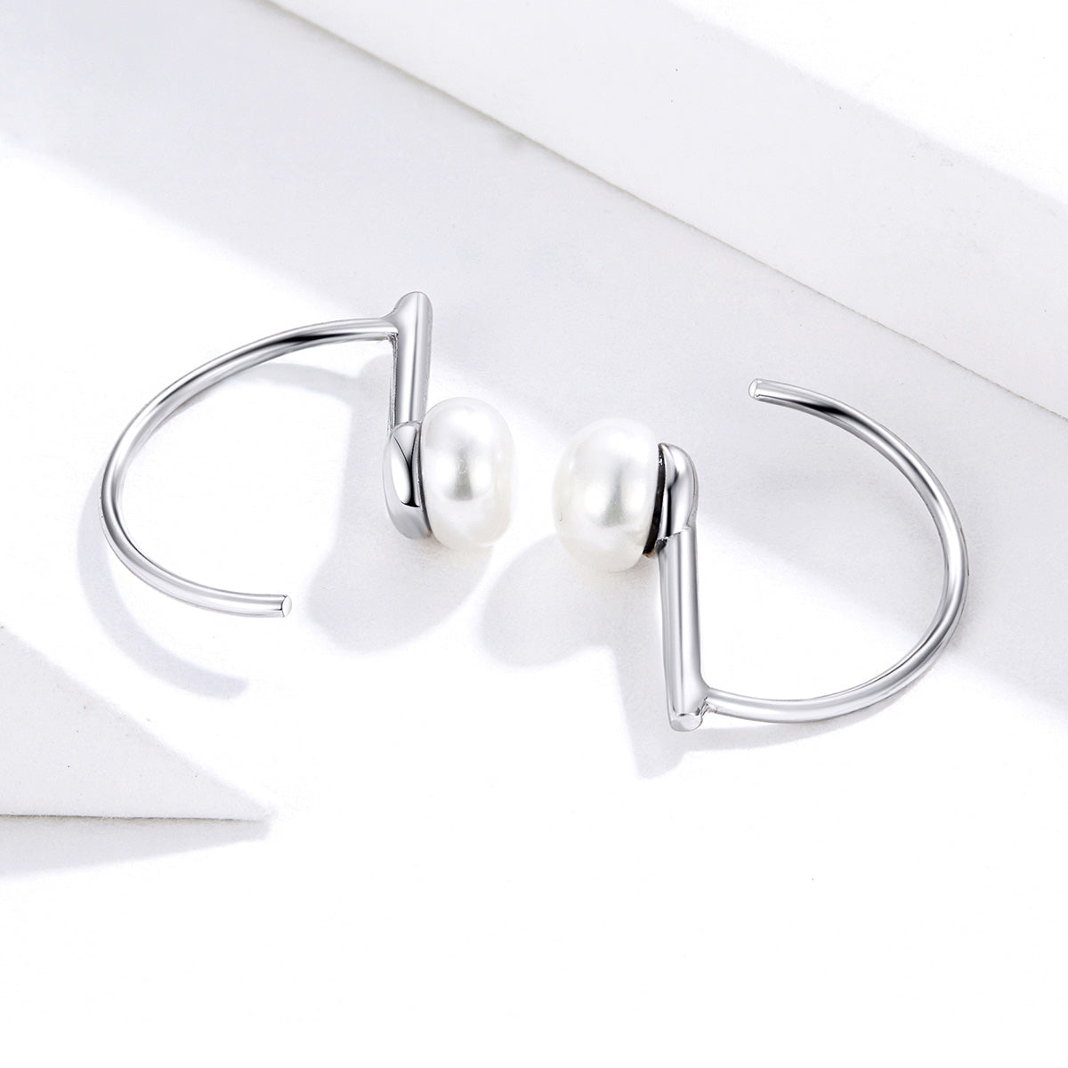 Boucles d'oreilles en argent sterling 925 avec perles, plaquées or rose, pour femme