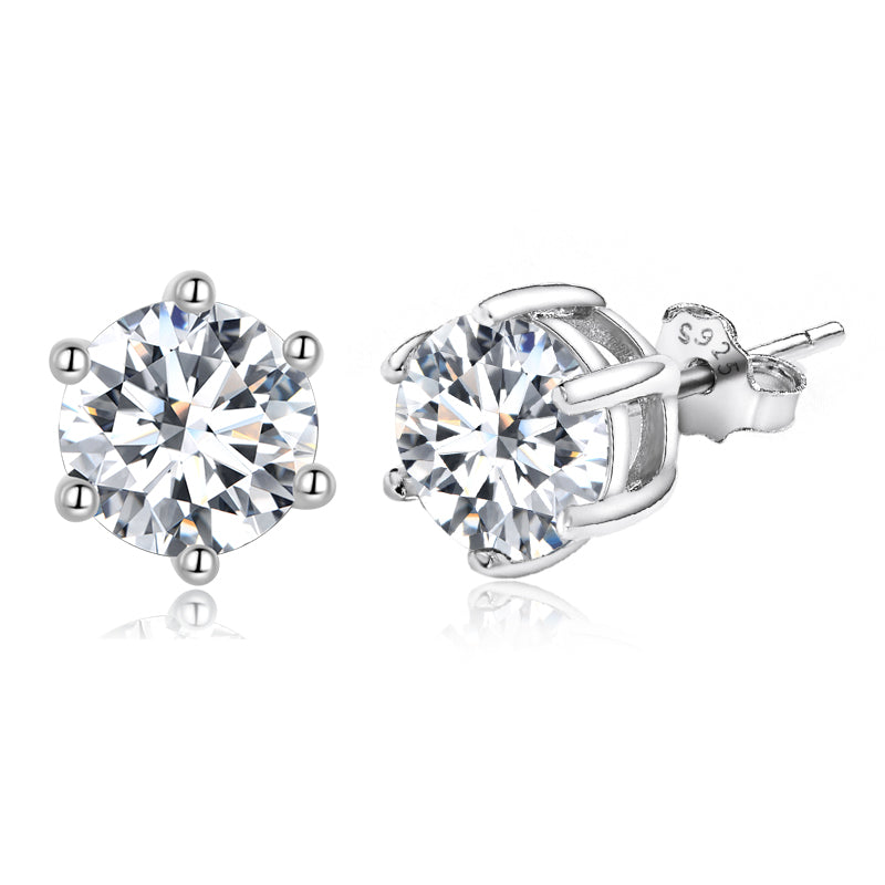 Boucles d'oreilles en argent sterling 925 avec zircons cubiques pavés pour femme - 0,5x0,5 cm