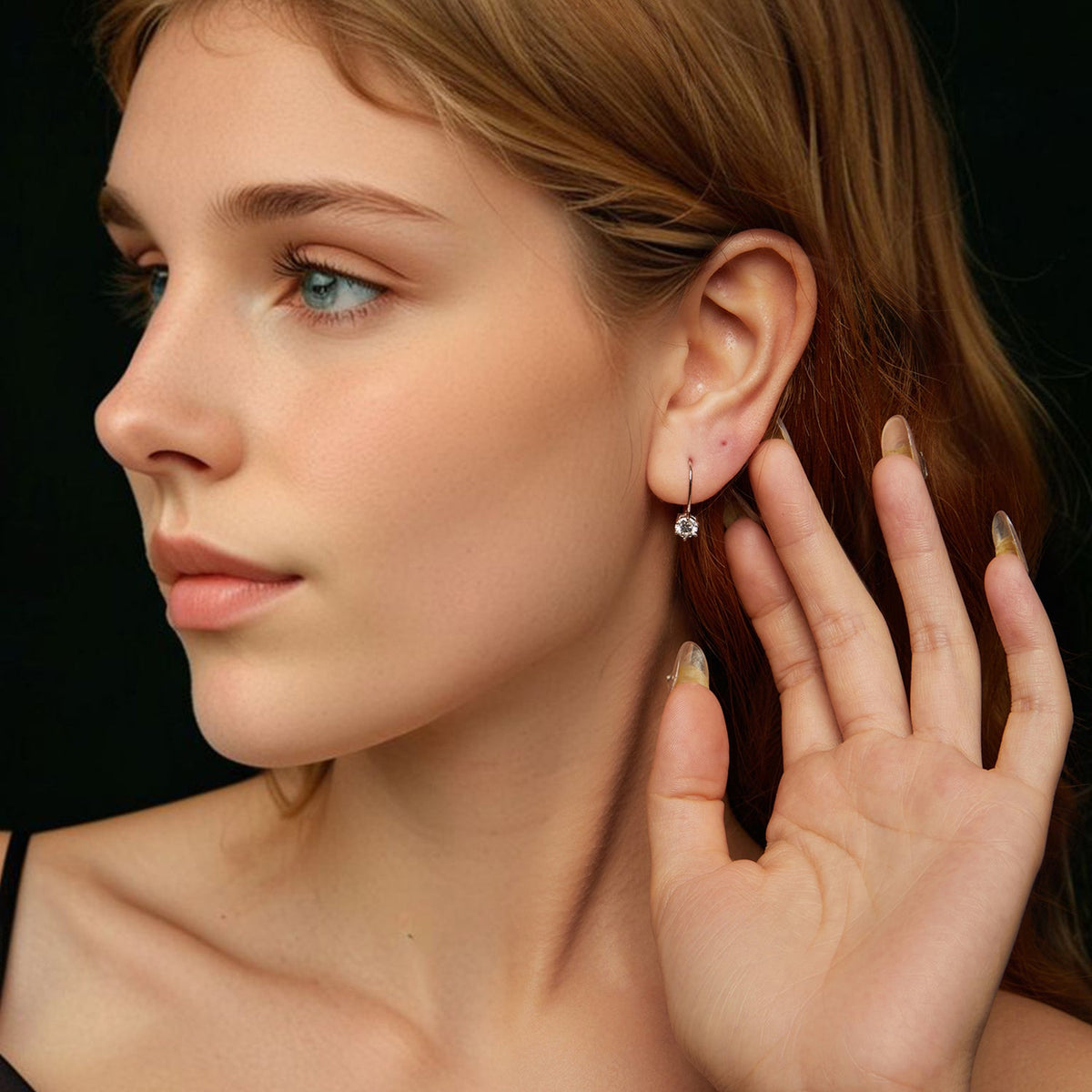 Boucles d'oreilles en argent sterling 925 et moissanite de 0,5 carat pour femme