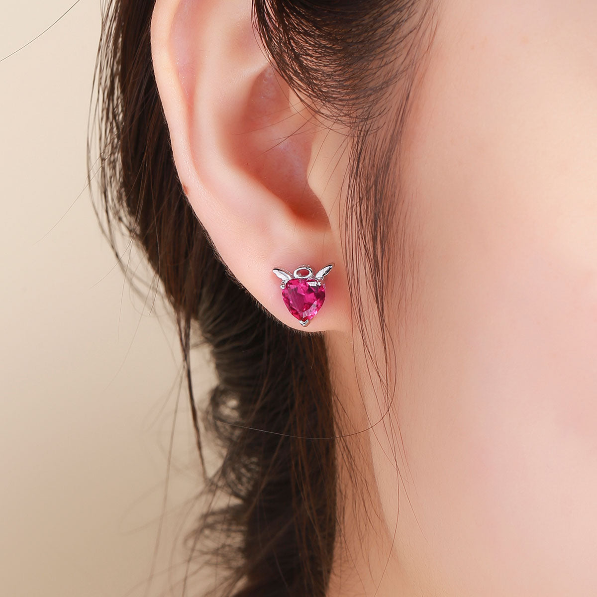 Boucles d'oreilles en argent sterling 925 avec pavé de zirconiums cubiques, 1*0,9cm pour femme